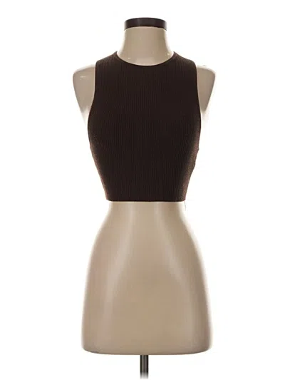 Pre-owned Babaton Tank Top Brown Halter Neckline Tops