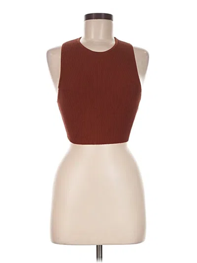 Pre-owned Babaton Tank Top Brown Halter Neckline Tops