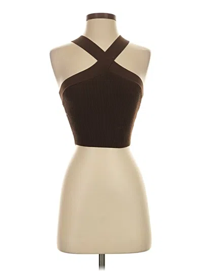Pre-owned Babaton Tank Top Brown Halter Neckline Tops