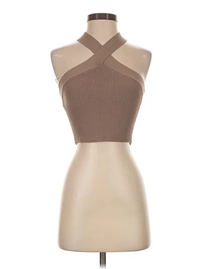 Pre-owned Babaton Tank Top Brown Halter Neckline Tops