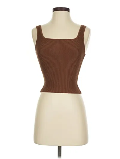 Pre-owned Babaton Tank Top Brown Square Neckline Tops