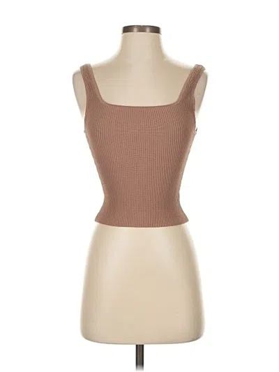 Pre-owned Babaton Tank Top Brown Strapless Neckline Tops