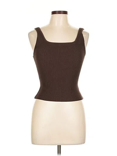Pre-owned Babaton Tank Top Brown Strapless Neckline Tops