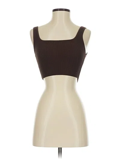 Pre-owned Babaton Tank Top Brown Strapless Neckline Tops