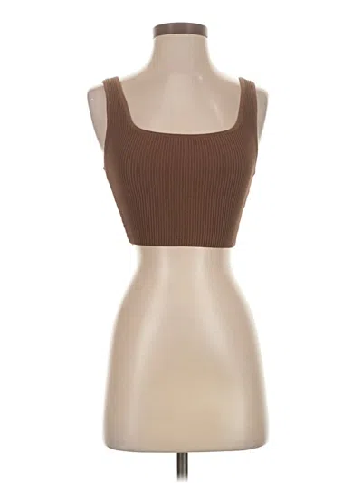 Pre-owned Babaton Tank Top Brown Strapless Neckline Tops