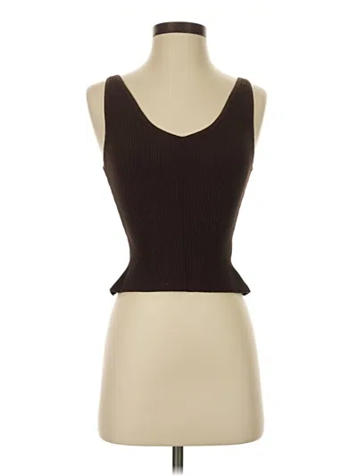 Pre-owned Babaton Tank Top Brown Strapless Neckline Tops