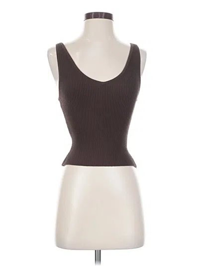 Pre-owned Babaton Tank Top Brown Strapless Neckline Tops
