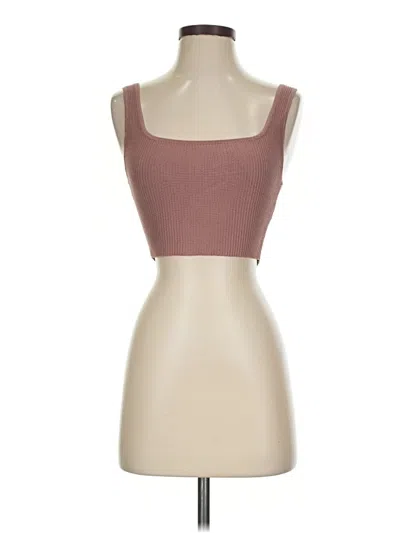 Pre-owned Babaton Tank Top Brown Strapless Neckline Tops
