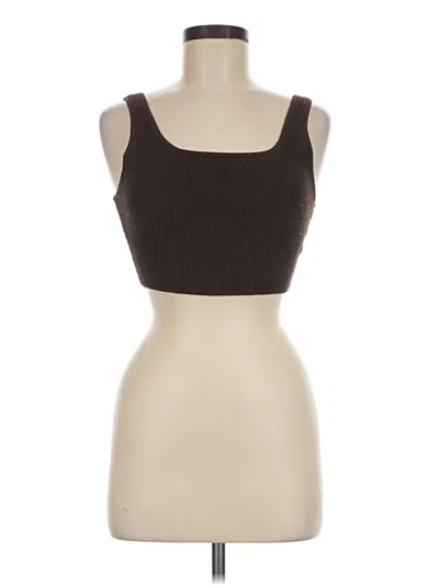 Pre-owned Babaton Tank Top Brown Strapless Neckline Tops