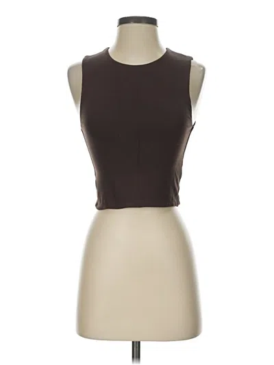 Pre-owned Babaton Tank Top Brown Strapless Neckline Tops
