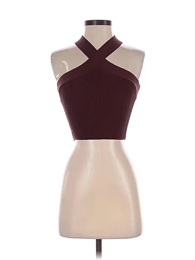 Pre-owned Babaton Tank Top Burgundy Halter Neckline Tops