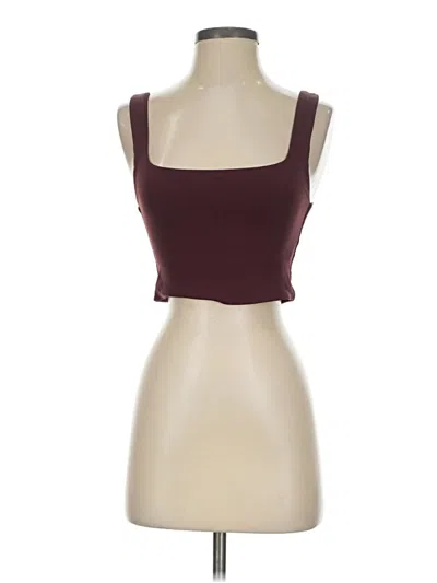 Pre-owned Babaton Tank Top Burgundy Strapless Neckline Tops
