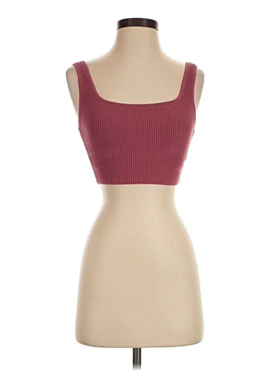 Pre-owned Babaton Tank Top Burgundy Strapless Neckline Tops