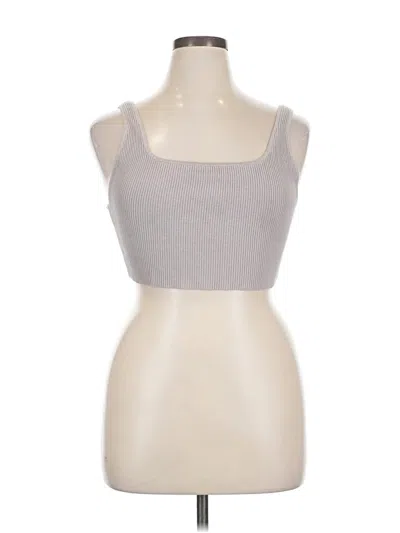 Pre-owned Babaton Tank Top Gray Strapless Neckline Tops