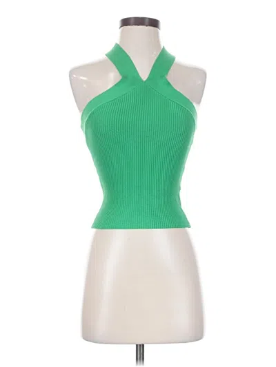 Pre-owned Babaton Tank Top Green Halter Neckline Tops