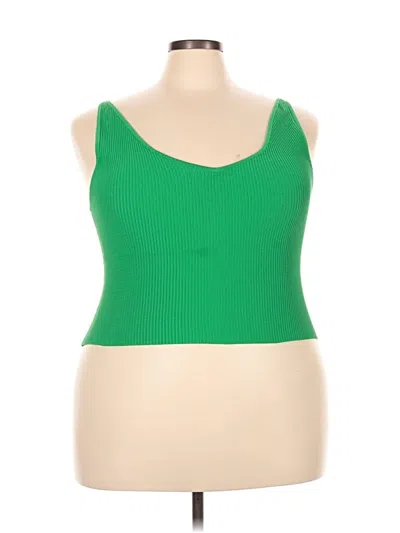 Pre-owned Babaton Tank Top Green Strapless Neckline Tops