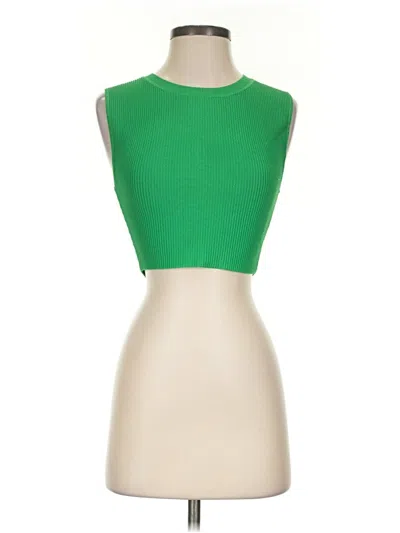 Pre-owned Babaton Tank Top Green Strapless Neckline Tops