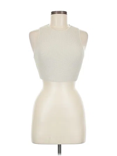 Pre-owned Babaton Tank Top Ivory Halter Neckline Tops In White