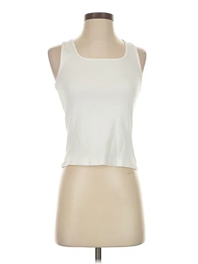 Pre-owned Babaton Tank Top Ivory Halter Neckline Tops In White