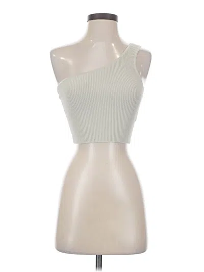 Pre-owned Babaton Tank Top Ivory One Shoulder Neckline Tops
