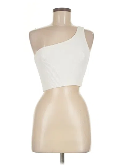 Pre-owned Babaton Tank Top Ivory One Shoulder Neckline Tops