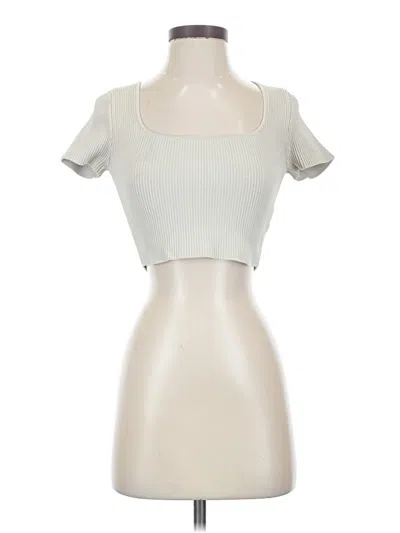 Pre-owned Babaton Tank Top Ivory Square Neckline Tops In White