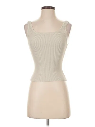 Pre-owned Babaton Tank Top Ivory Strapless Neckline Tops
