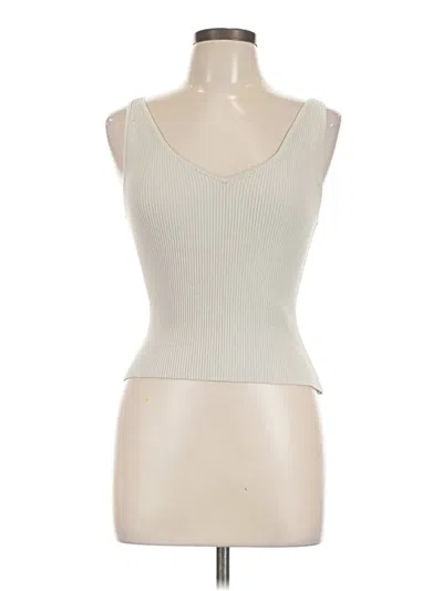 Pre-owned Babaton Tank Top Ivory Strapless Neckline Tops