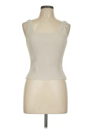 Pre-owned Babaton Tank Top Ivory Strapless Neckline Tops