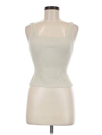 Pre-owned Babaton Tank Top Ivory Strapless Neckline Tops
