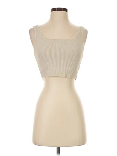 Pre-owned Babaton Tank Top Ivory Strapless Neckline Tops