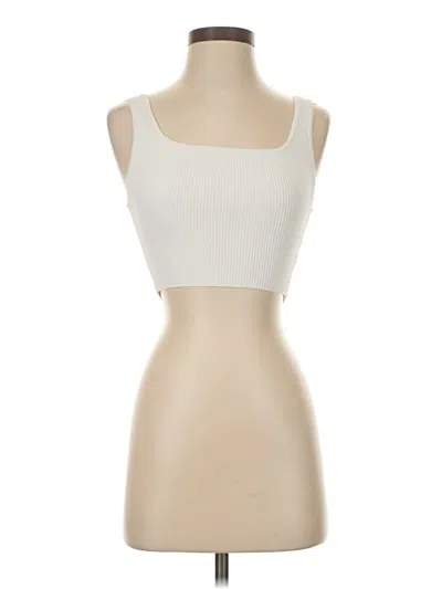 Pre-owned Babaton Tank Top Ivory Strapless Neckline Tops In White