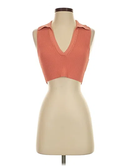 Pre-owned Babaton Tank Top Orange Halter Neckline Tops