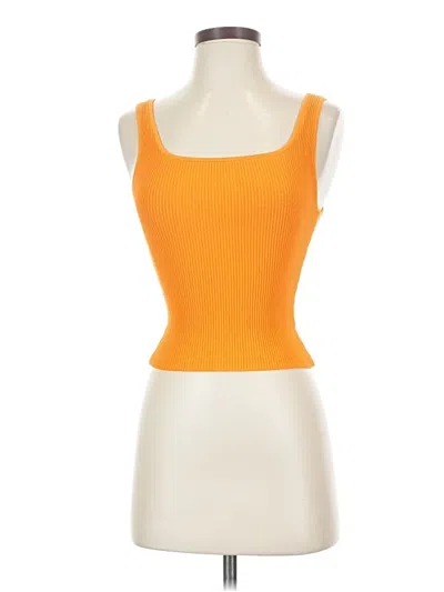Pre-owned Babaton Tank Top Orange Strapless Neckline Tops