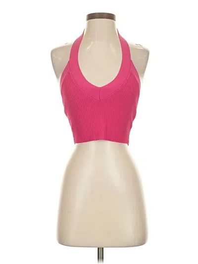 Pre-owned Babaton Tank Top Pink Halter Neckline Tops