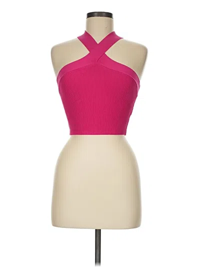 Pre-owned Babaton Tank Top Pink Halter Neckline Tops