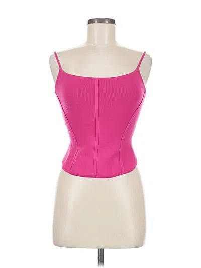 Pre-owned Babaton Tank Top Pink Strapless Neckline Tops