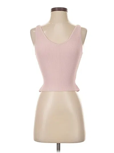Pre-owned Babaton Tank Top Pink Strapless Neckline Tops