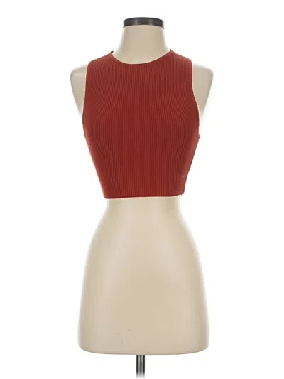 Pre-owned Babaton Tank Top Red Halter Neckline Tops