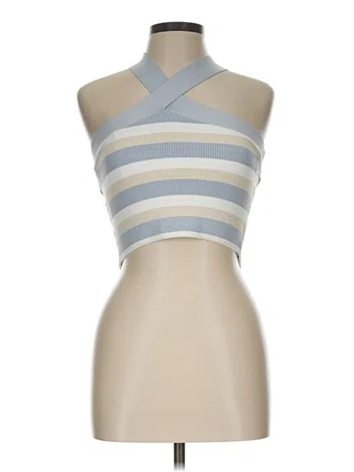 Pre-owned Babaton Tank Top Silver Halter Neckline Tops