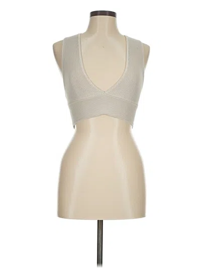 Pre-owned Babaton Tank Top Silver Halter Neckline Tops