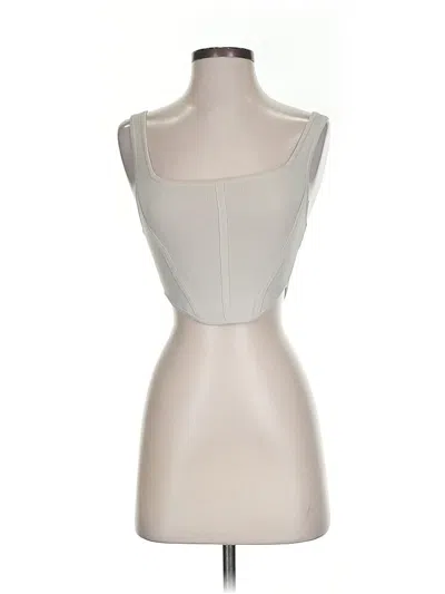 Pre-owned Babaton Tank Top Silver Strapless Neckline Tops