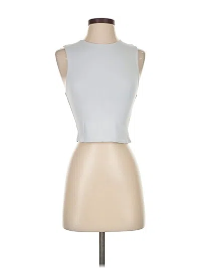 Pre-owned Babaton Tank Top Silver Strapless Neckline Tops