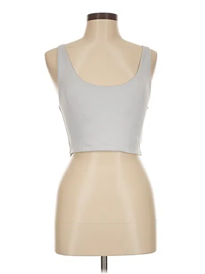 Pre-owned Babaton Tank Top Silver Strapless Neckline Tops