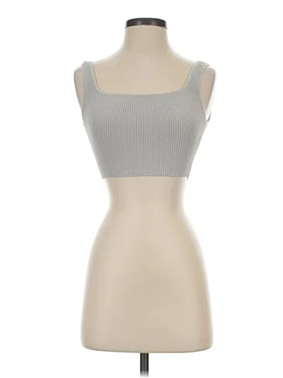 Pre-owned Babaton Tank Top Silver Strapless Neckline Tops