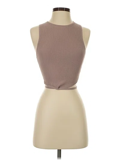 Pre-owned Babaton Tank Top Tan Halter Neckline Tops