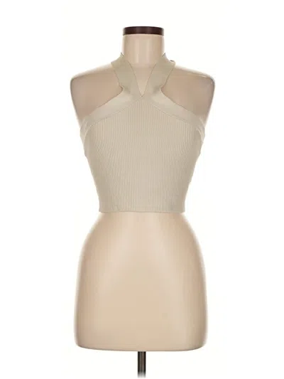 Pre-owned Babaton Tank Top Tan Halter Neckline Tops In Brown