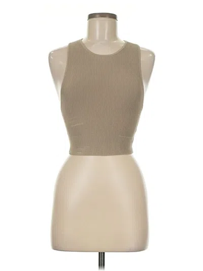 Pre-owned Babaton Tank Top Tan Halter Neckline Tops In Brown