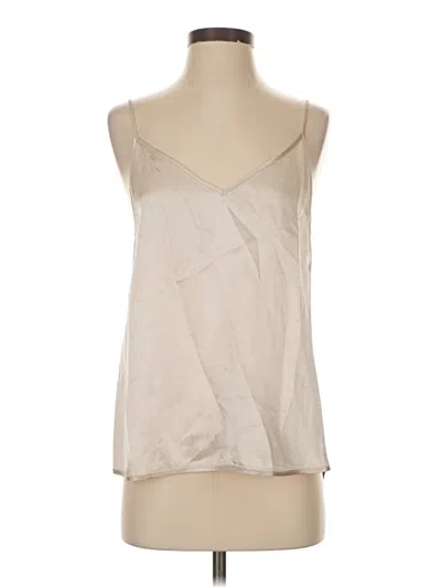 Pre-owned Babaton Tank Top Tan Plunge Neckline Tops In Brown