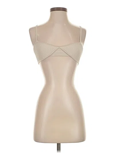 Pre-owned Babaton Tank Top Tan Strapless Neckline Tops